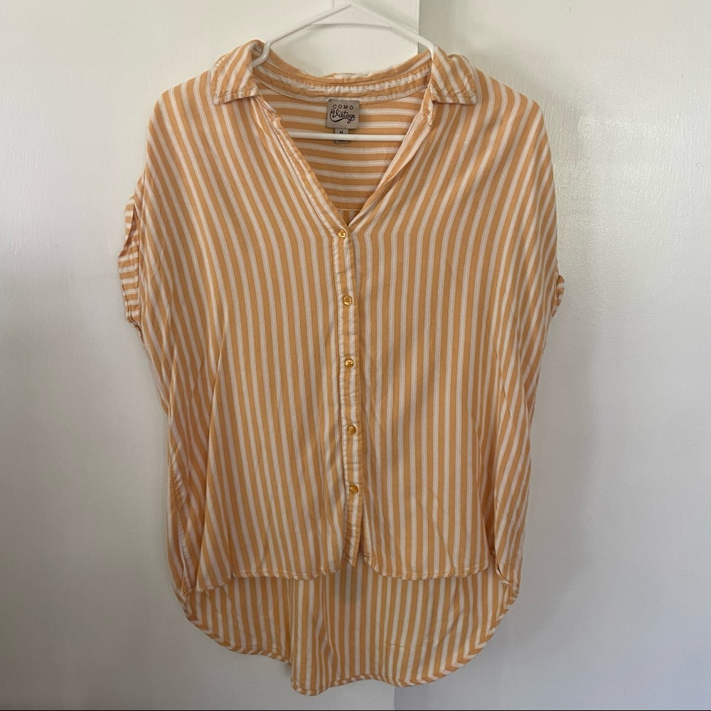 Very cute linen yellow striped shirt